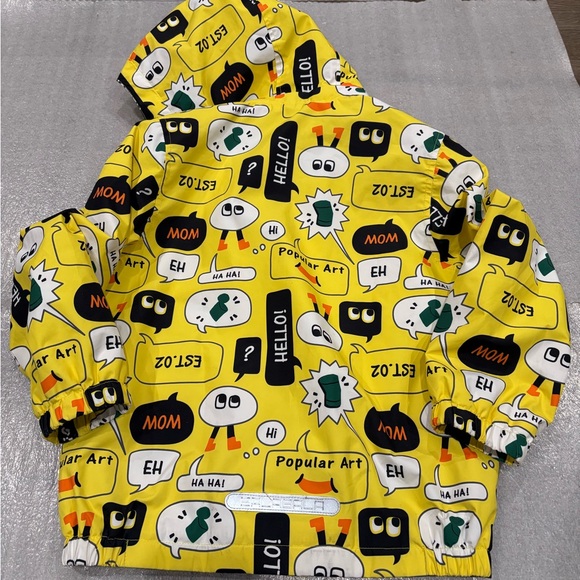 [130cm/Y8/10]Balabala Yellow Cartoon Print Light Jacket - Picture 5 of 8